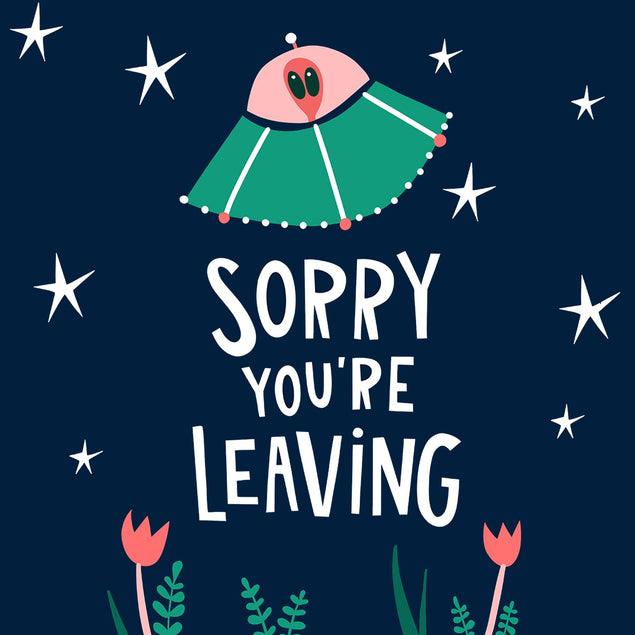 Sorry You’re Leaving Spaceship Confetti-exploding Greetings Card