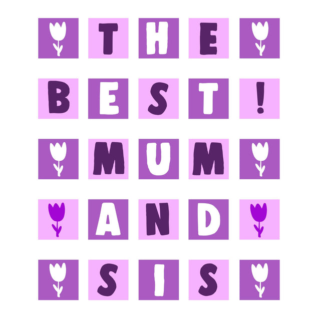 The Best Mum And Sister Purple Flowers Mother's Day Confetti-exploding Greetings Card