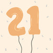 21 Balloons Gold Confetti-exploding Greetings Card
