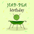 Hap-pea Birthday Cute Green Pea Confetti-exploding Greetings Card