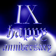 Happy 9th Anniversary Shining Roman Numerals Confetti-exploding Greetings Card