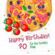 Happy 70th Birthday Dad Pizza And Tomatoes Confetti-exploding Greetings Card