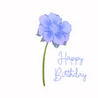 Blue Lovely Flower Happy Birthday Confetti-exploding Greetings Card
