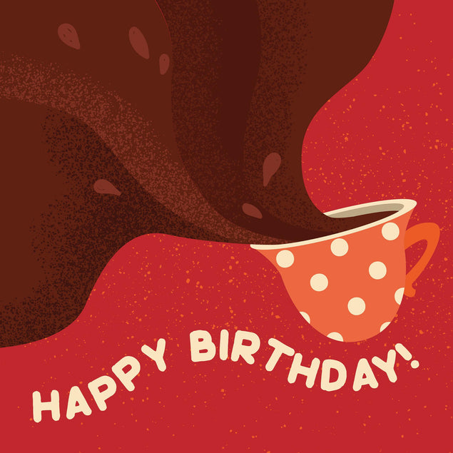 Happy Birthday Coffee Confetti-exploding Greetings Card