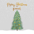 Merry Christmas Fiance Christmas Tree With Golden Baubles Confetti-exploding Greetings Card