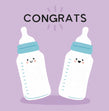 Congrats New Baby Cute Bottles Confetti-exploding Greetings Card