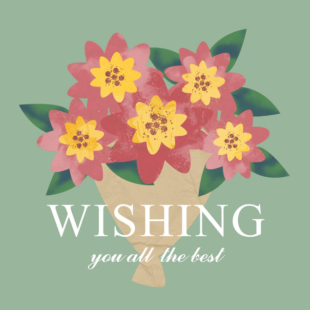 Flower Bouquet Wishing You All The Best Confetti-exploding Greetings Card