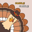 Gobble Gobble Turkey Happy Thanksgiving Day Confetti-exploding Greetings Card