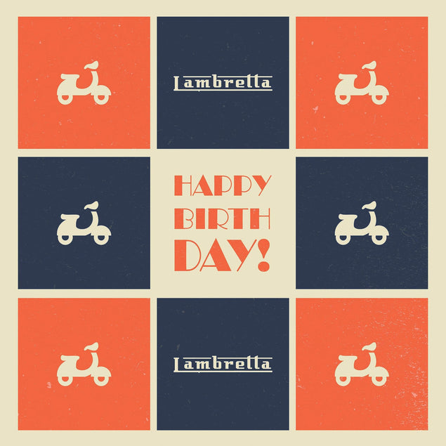 Lambretta Scooter Birthday Confetti-exploding Greetings Card