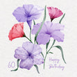 Soft Purple Flowers Happy 60th Birthday Confetti-exploding Greetings Card