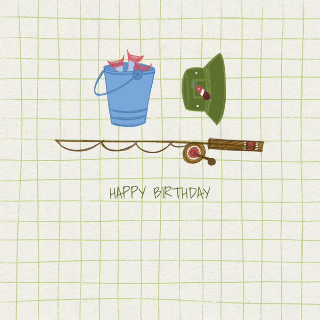 Fishing Kit Happy Birthday Confetti-exploding Greetings Card