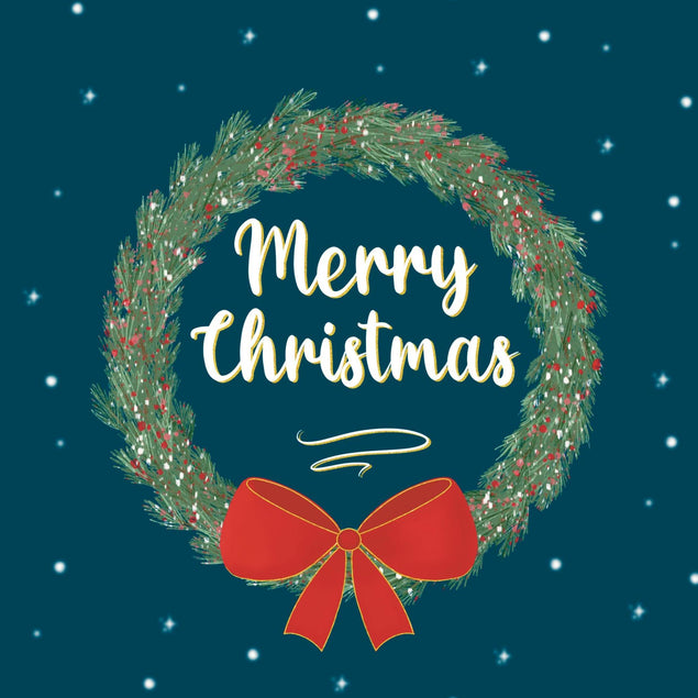 Merry Christmas Wreath Confetti-exploding Greetings Card