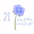 Blue Lovely Flower Happy 21st Birthday Daughter Confetti-exploding Greetings Card