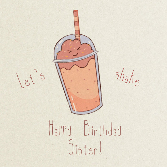 Let's Shake Happy Birthday Sister Confetti-exploding Greetings Card