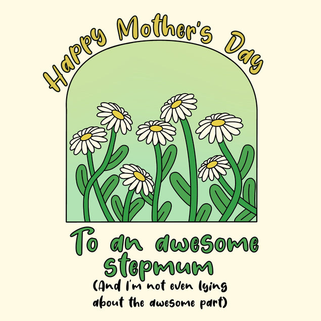 Happy Mother's Day Awesome Stepmum Flowers Confetti-exploding Greetings Card