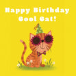 Cool Cat Happy Birthday Confetti-exploding Greetings Card