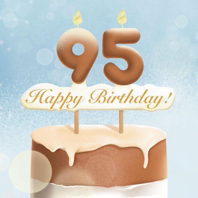 95th Happy Birthday Cake Confetti-exploding Greetings Card