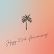 Happy 22nd Anniversary Palm Tree Blue And Pink Gradient Confetti-exploding Greetings Card