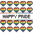 Happy Pride Pixel Hearts Confetti-exploding Greetings Card