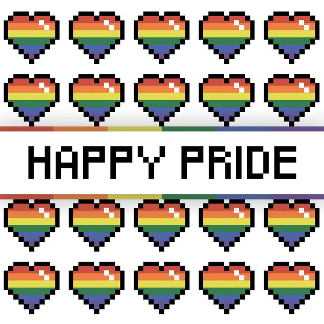 Happy Pride Pixel Hearts Confetti-exploding Greetings Card