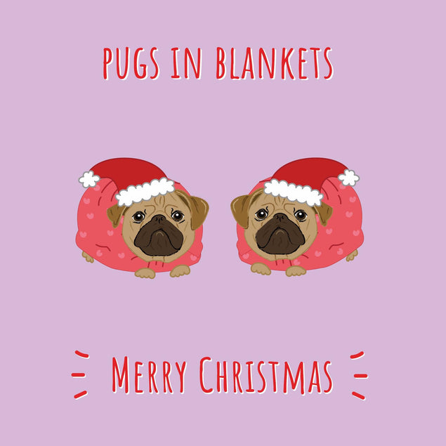 Pugs In Blankets Christmas Confetti-exploding Greetings Card