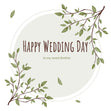 Happy Wedding Day Brother Delicate Plants Confetti-exploding Greetings Card