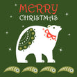 Merry Christmas Scandinavian Polar Bear Confetti-exploding Greetings Card