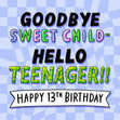 Hello Teenager 13th Birthday Confetti-exploding Greetings Card