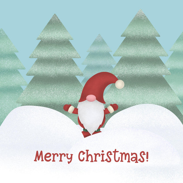 Merry Christmas Gnome In Snow Confetti-exploding Greetings Card
