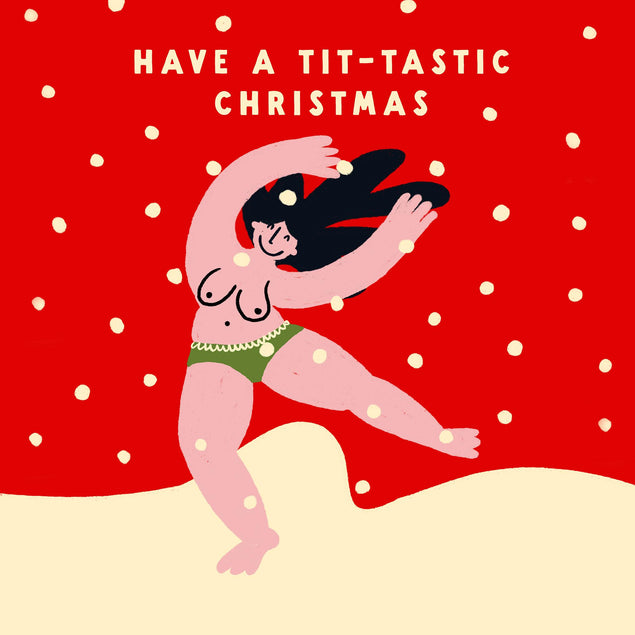 Tit-Tastic Naked Lady Christmas Confetti-exploding Greetings Card