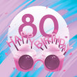 Happy 80th Birthday Cupcake Glasses Confetti-exploding Greetings Card