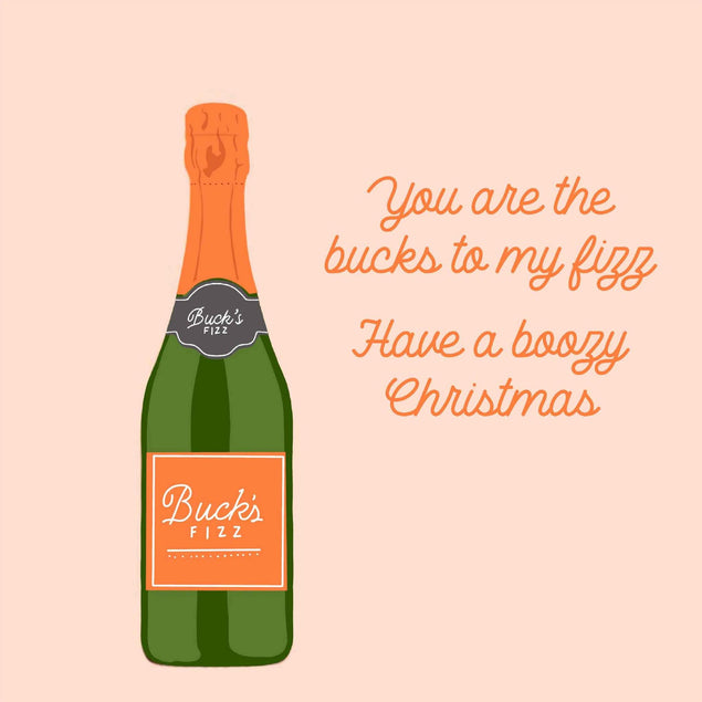 Bucks To My Fizz Christmas Confetti-exploding Greetings Card