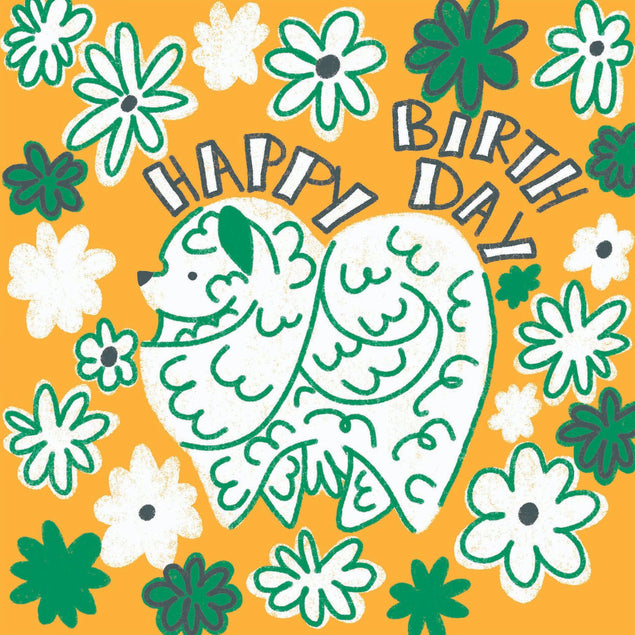 Pomeranian Happy Birthday Confetti-exploding Greetings Card