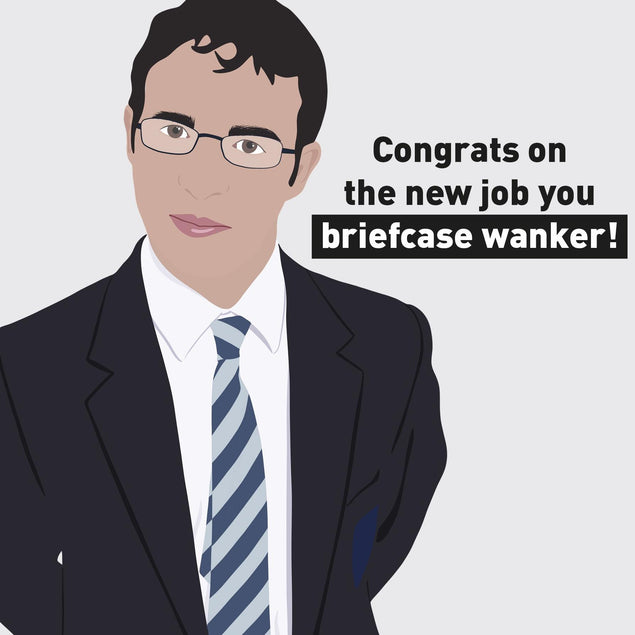 Congrats On The New Job Briefcase Wanker Will Inbetweeners Confetti-exploding Greetings Card