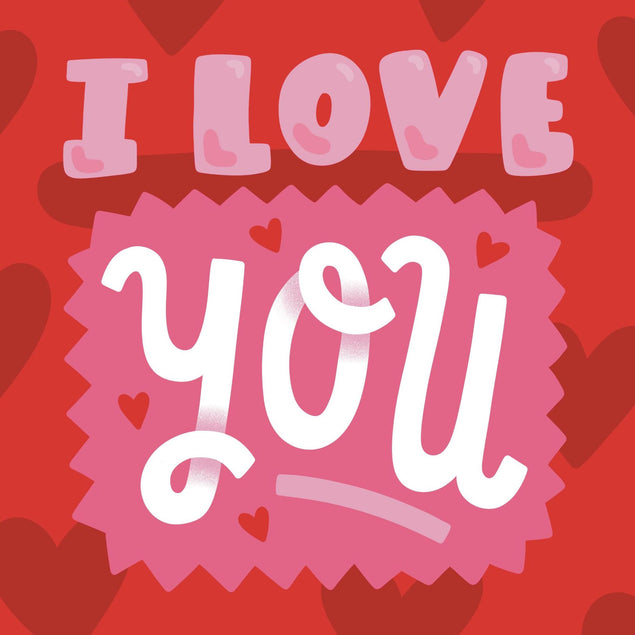 I Love You Bright Red Confetti-exploding Greetings Card