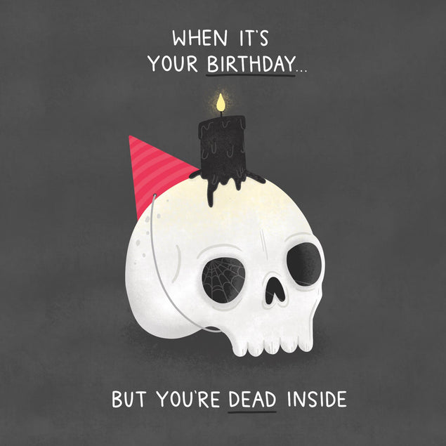 Dead Inside Skull And Candle Birthday Confetti-exploding Greetings Card