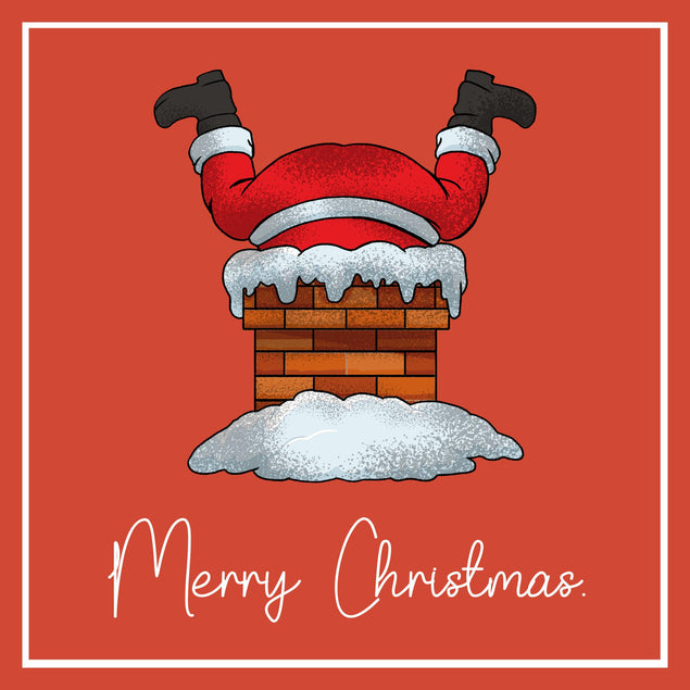 Merry Christmas Santa Stuck In A Chimney Confetti-exploding Greetings Card