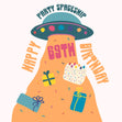 Party Spaceship Happy 69th Birthday Confetti-exploding Greetings Card