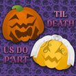 Wedding Day Till Death Us Do Part Pumpkins Confetti-exploding Greetings Card
