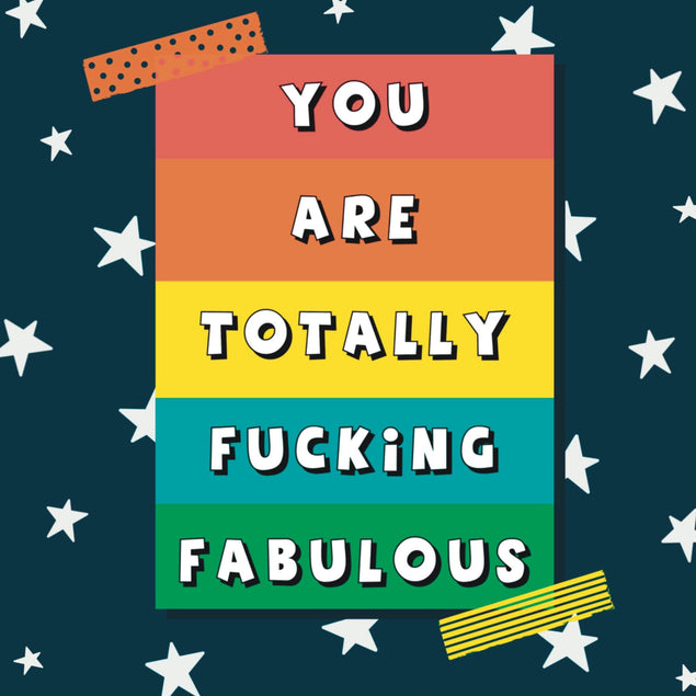 You Are Totally F Fabulous Confetti-exploding Greetings Card