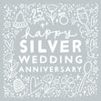 Flowers And Hearts Silver Wedding Anniversary Confetti-exploding Greetings Card