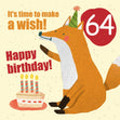 Make a Wish 64th Birthday Confetti-exploding Greetings Card