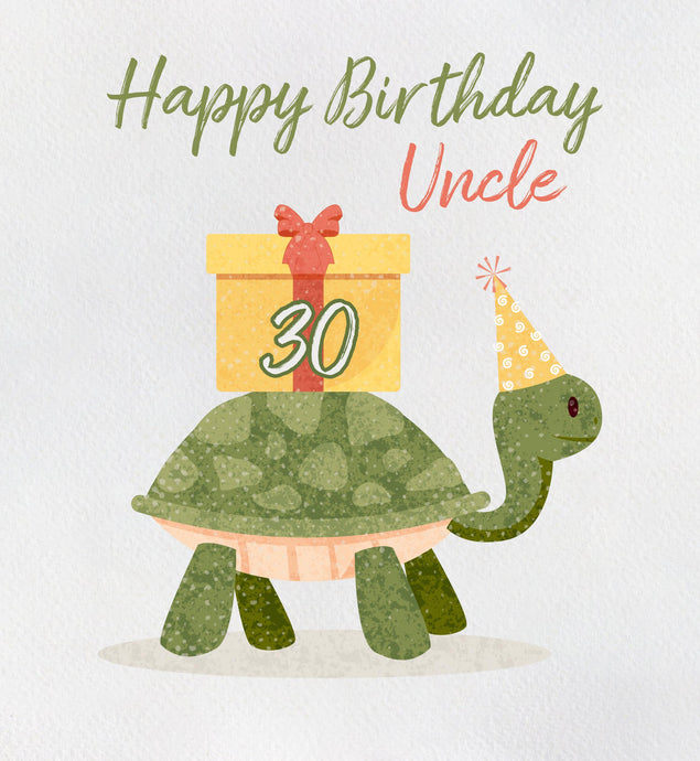 Turtle Uncle 30th Birthday Confetti-exploding Greetings Card