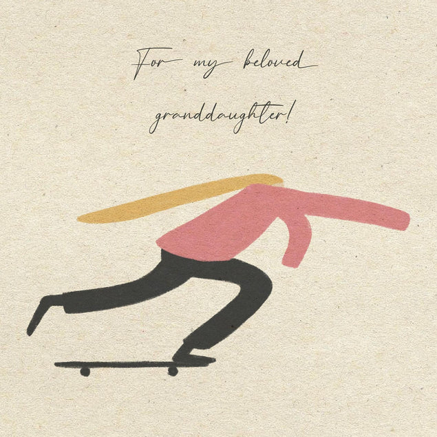 Beloved Granddaughter Skate Confetti-exploding Greetings Card