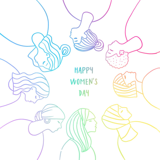 Colourful Minimalism Happy Women's Day Confetti-exploding Greetings Card
