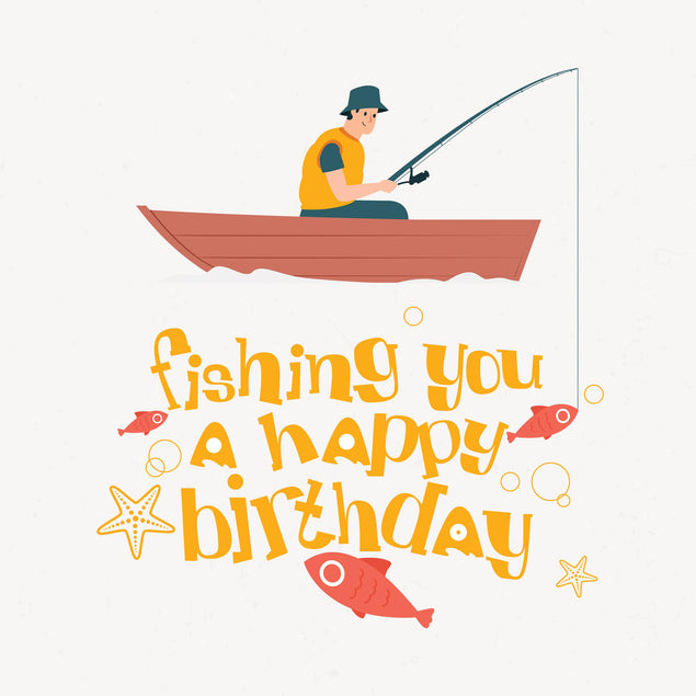 Fishing You A Happy Birthday Confetti-exploding Greetings Card