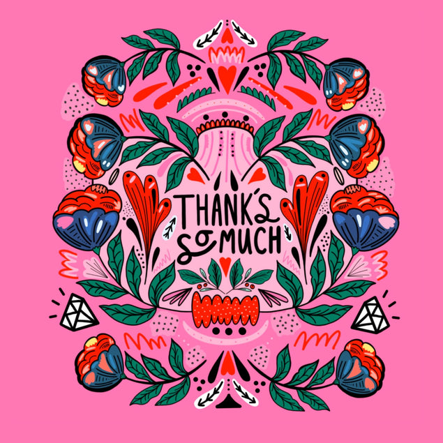 Thanks So Much Colourful Flowers Confetti-exploding Greetings Card