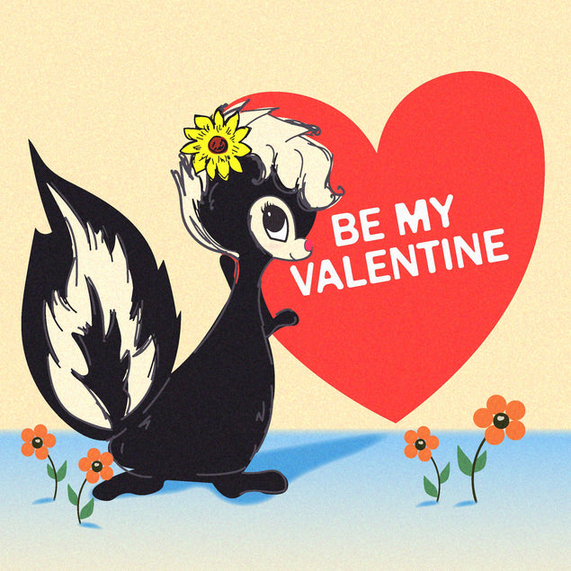 Be My Valentine Cute Skunk Valentine's Day Confetti-exploding Greetings Card