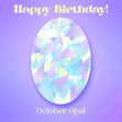 Happy October Birthday Gem Confetti-exploding Greetings Card