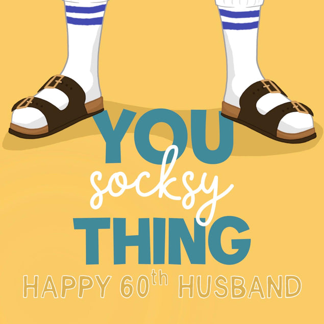 Husband You Socksy Thing 60th Birthday Confetti-exploding Greetings Card